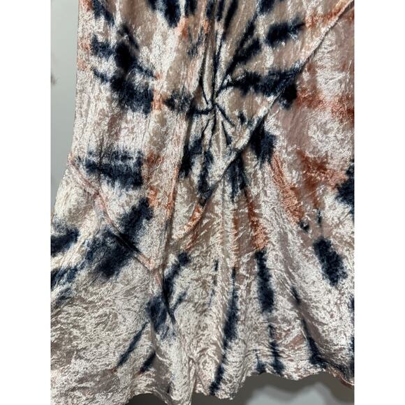 Free People Serious Swagger Velvet Tie-Dye Midi Skirt Size M in Firework Combo - Picture 7 of 11
